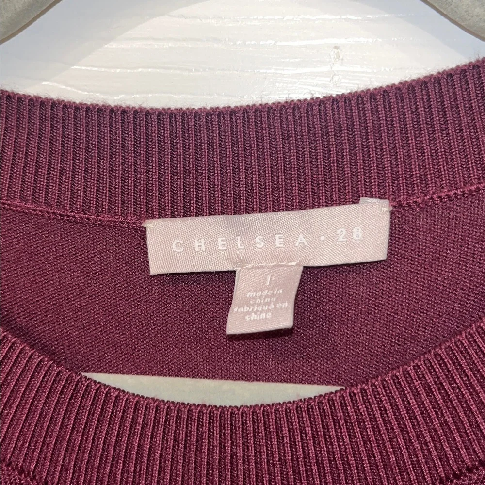 Chelsea28 Burgundy Crewneck Sleeveless Midi Sweater Dress Size - Picture 6 of 9
